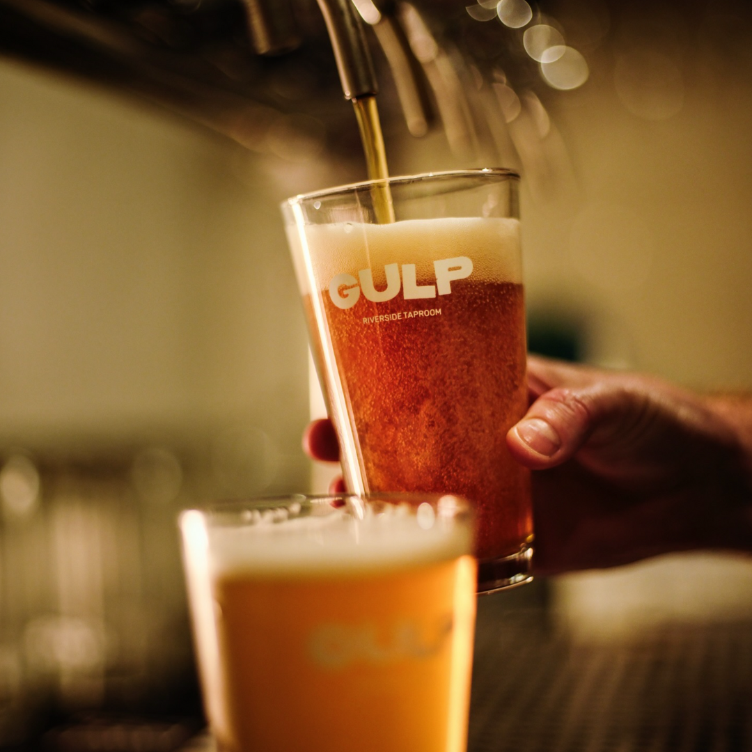 Draft beer being filled by a tap