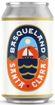 Santa Clara helles lager beer can by Basqueland Brewing from Spain