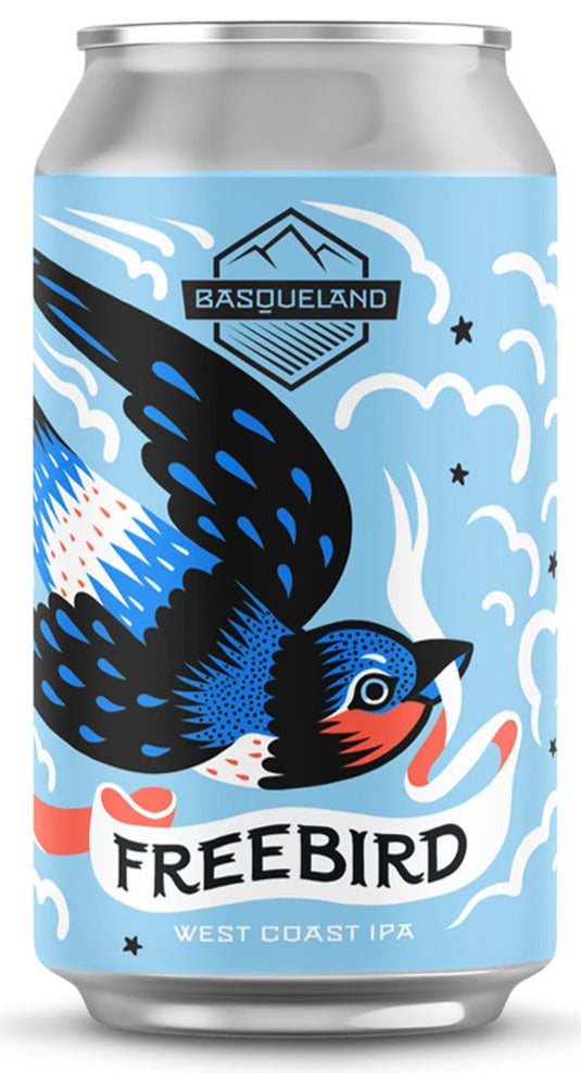 Freebird west coast IPA beer can by Basqueland Brewing from Spain