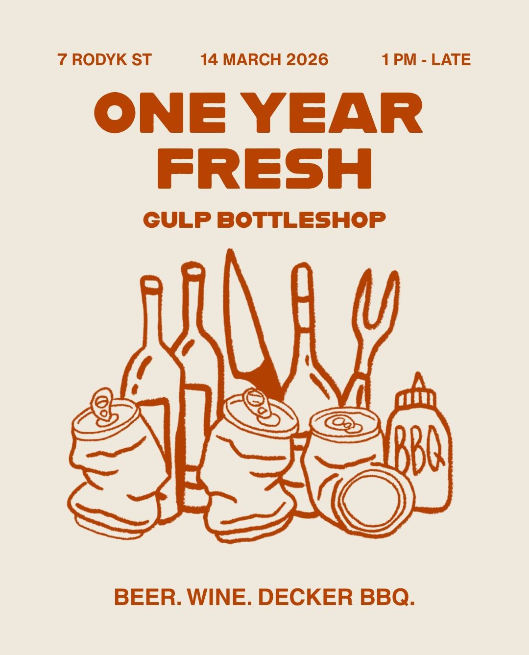 14 MAR: GULP Bottleshop 1 Year Anniversary