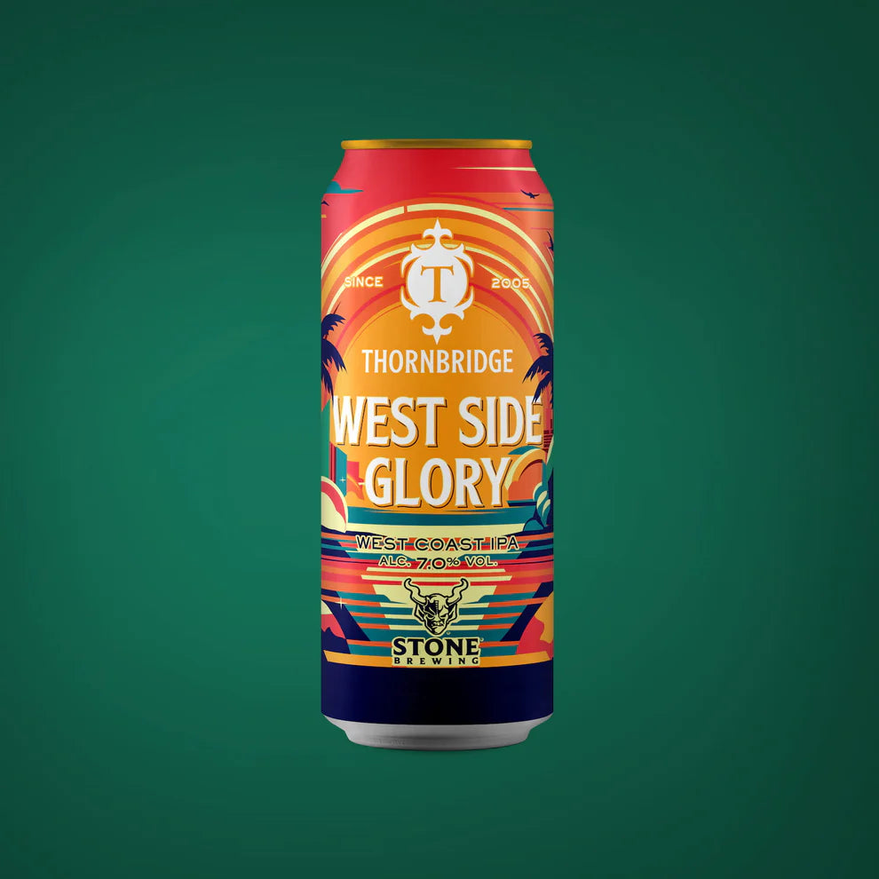 Can of West Side Glory west coast IPA beer by Thornbridge and Stone Brewing