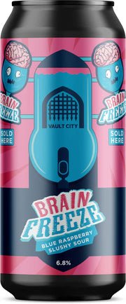 Brain Freeze Blue Raspberry Slushy Sour Beer by Vault City from the UK