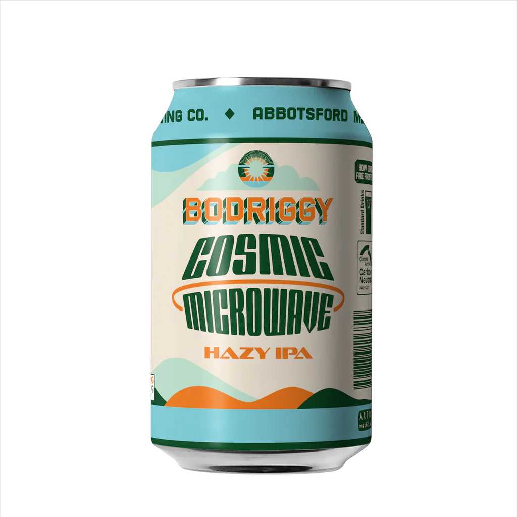 Can of Cosmic Microwave hazy IPA beer by Bodriggy Brewery from Australia