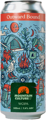 Can of Mountain Culture Outward Bound WCIPA with colorful design and branding