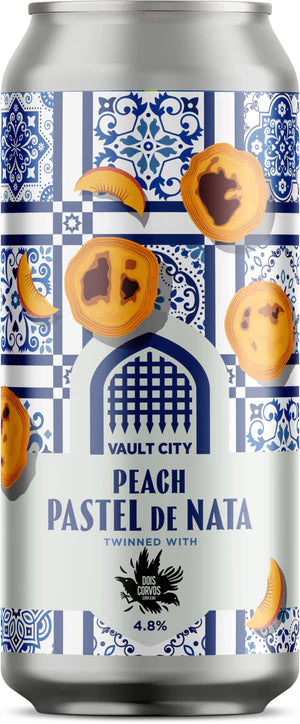 Peach Pastel de Nata sour beer by Vault City from the UK