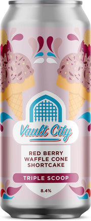 Triple Scoop Red Berry Waffle Cone Shortcake Sour by Vault City from the UK