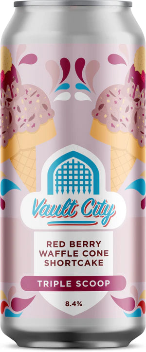 Triple Scoop Red Berry Waffle Cone Shortcake Sour by Vault City from the UK