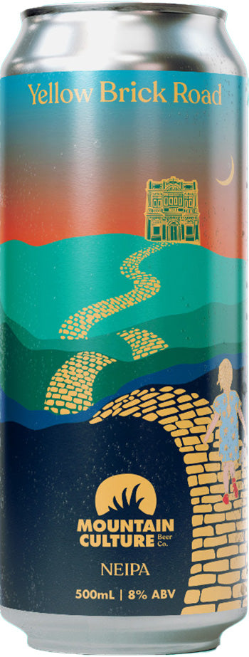 Can of Yellow Brick Road Mountain Culture NEIPA with colourful design and text